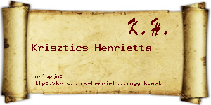 Krisztics Henrietta névjegykártya