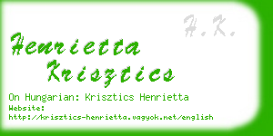 henrietta krisztics business card